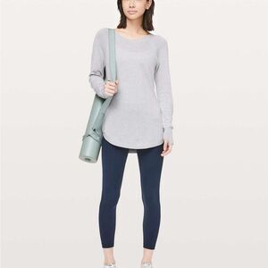Lululemon Hello Aloe Pullover Slim Fit Sweater Heathered Silverscreen Size 10